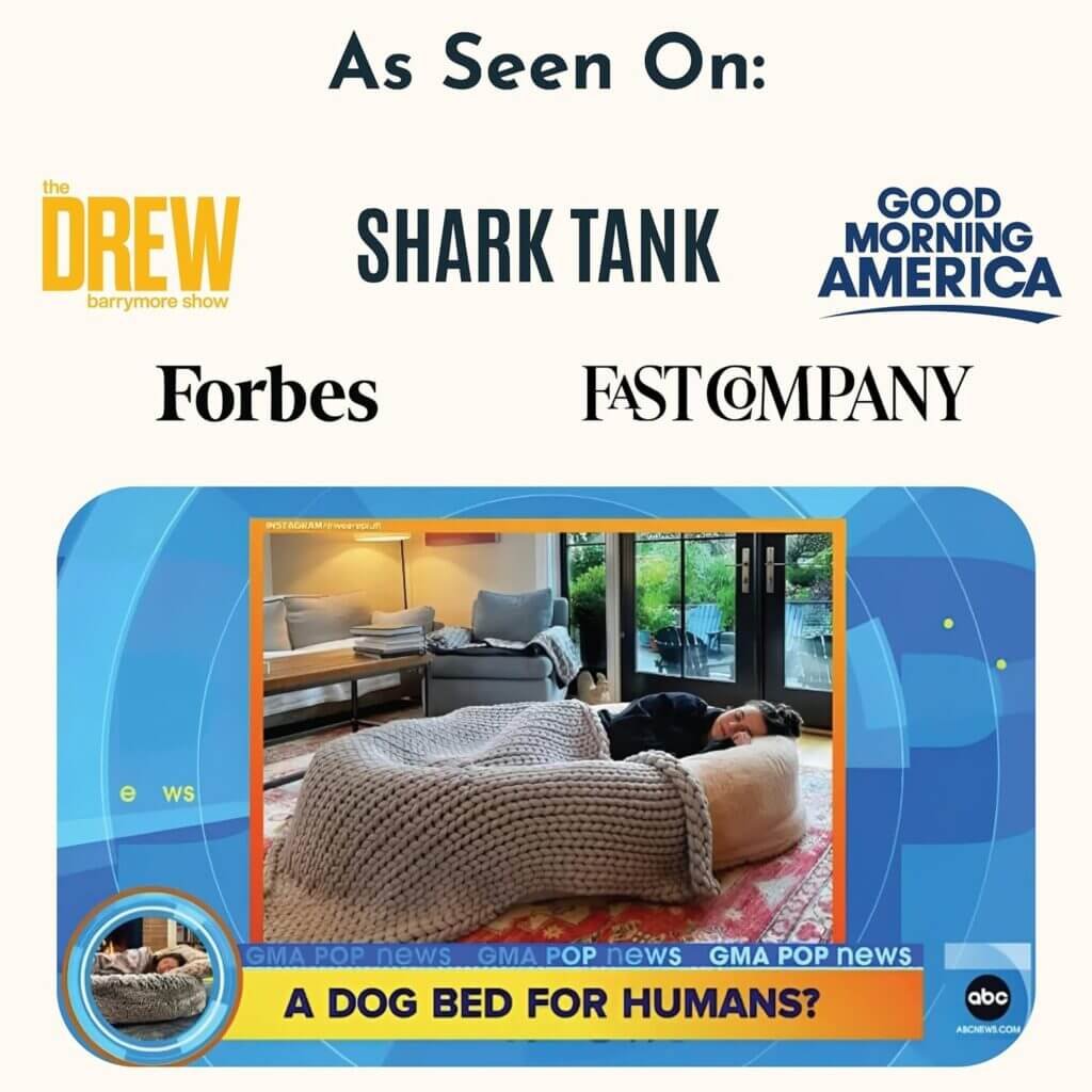 Plufl, The Original Human Dog Bed for Adults, Kids, and Pets. As Seen on Shark Tank. Comfy Plush Large Bean Bag with Memory Foam, Machine Washable, and Durable. Perfect nap and Floor Bed Black