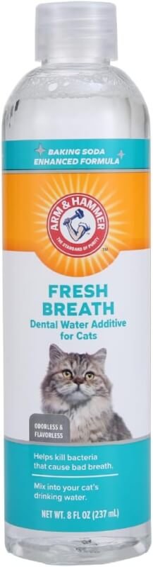 Arm  Hammer for Pets Advanced Care Dental Water Additive for Cats | Cat Teeth Cleaning Product for All Cats | Cat Dental Rinse in Fresh Mint Flavor, 8 Ounces