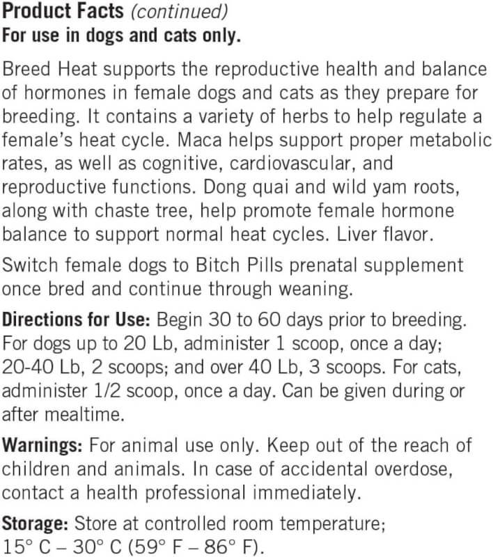 Breed Heat - Breeding  Reproductive Supplement for Dogs  Cats (Formerly Thomas Labs, Same Product) - 16 oz Powder