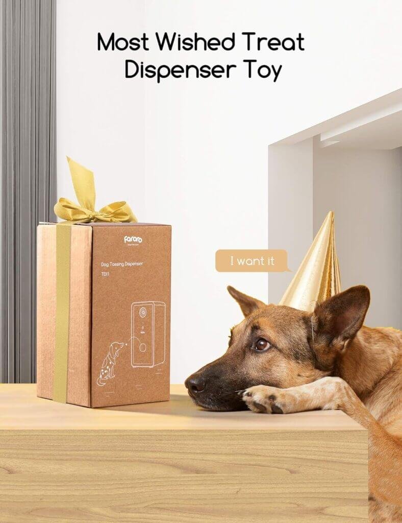 faroro Dog Camera with Treat Dispenser and Speaker 2.4G WiFi Pet Camera with Two Way Audio Communication and 1080P Full HD Night Vision for Treat Tossing and Monitoring Your Pet Remotely