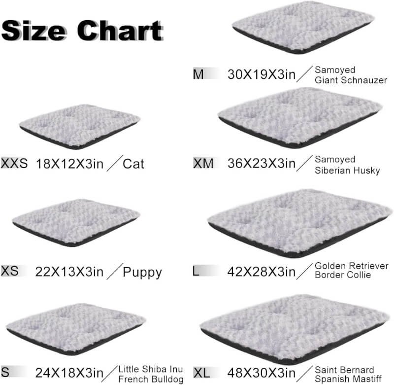 furrybaby Dog Bed Mattress for Dog Crate, Dog Bed Soft Comfortable Pet Bed Pad with Non-Slip Bottom, Machine Washable Cat Bed Dog Kennel Pad for Large, Medium, Small Dogs(M 30x19in, Dark Grey)