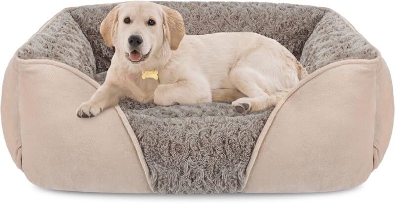 INVENHO Large Dog Bed for Large Medium Small Dogs Rectangle Washable Dog Bed, Orthopedic Dog Bed, Soft Calming Sleeping Puppy Bed Durable Pet Cuddler with Anti-Slip Bottom L(30x24x9)