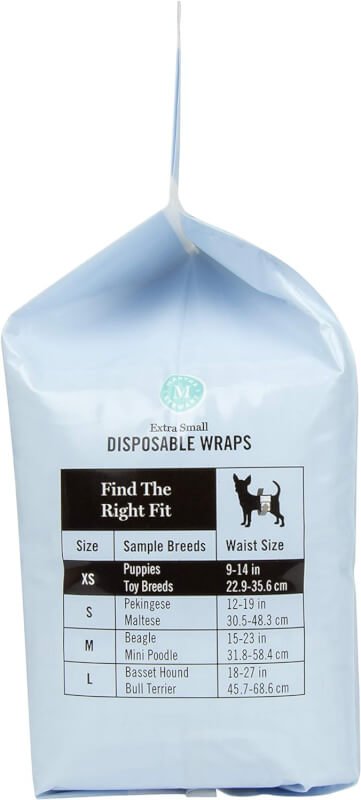 Martha Stewart for Pets Male Dog Wraps | Disposable Male Dog Wraps Size Large 18-27 Waist |144 Count Disposable Dog Diapers for Male Dogs, Leakproof and Absorbent Male Dog Wraps for Large Dogs
