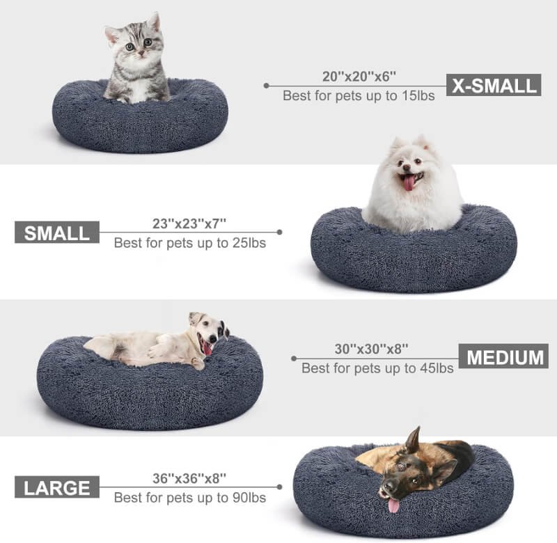 MIXJOY Orthopedic Dog Bed Comfortable Donut Cuddler Round Ultra Soft Washable Cat Cushion Bed (20/23/30) (23, Brown)