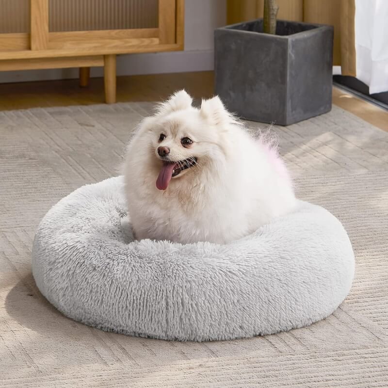 MIXJOY Orthopedic Dog Bed Comfortable Donut Cuddler Round Ultra Soft Washable Cat Cushion Bed (20/23/30) (23, Brown)