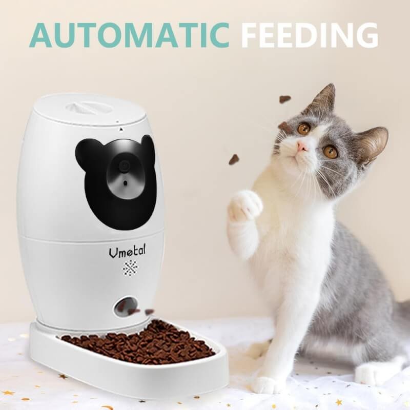 Pet Camera Treat Dispenser,Cat Camera with Phone App to Take Photos and Videos, 500ml Dry Food Pet 2.4G WiFi Feeder with Laser Pointer for Small Cats and Dogs