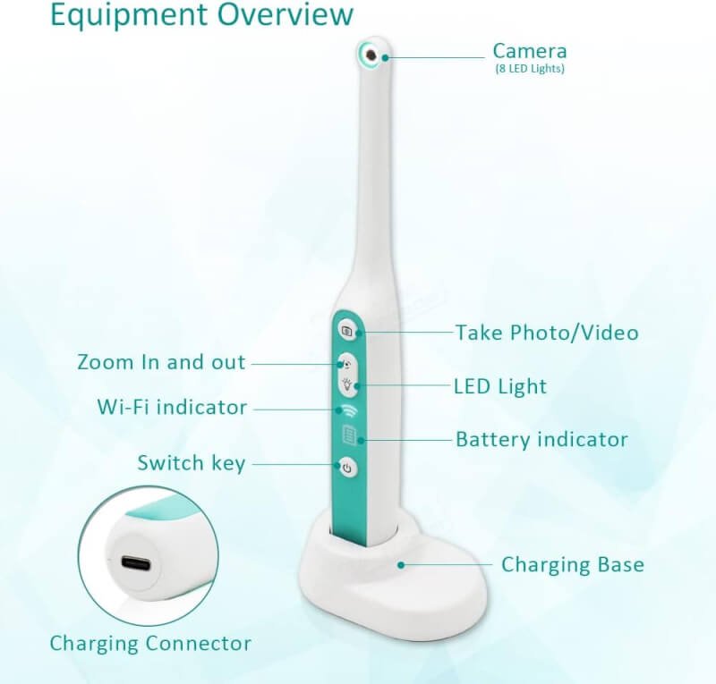 PROTECTOR WiFi Oral Camera with LED Light Used for Oral Inspection of Individuals and Pets