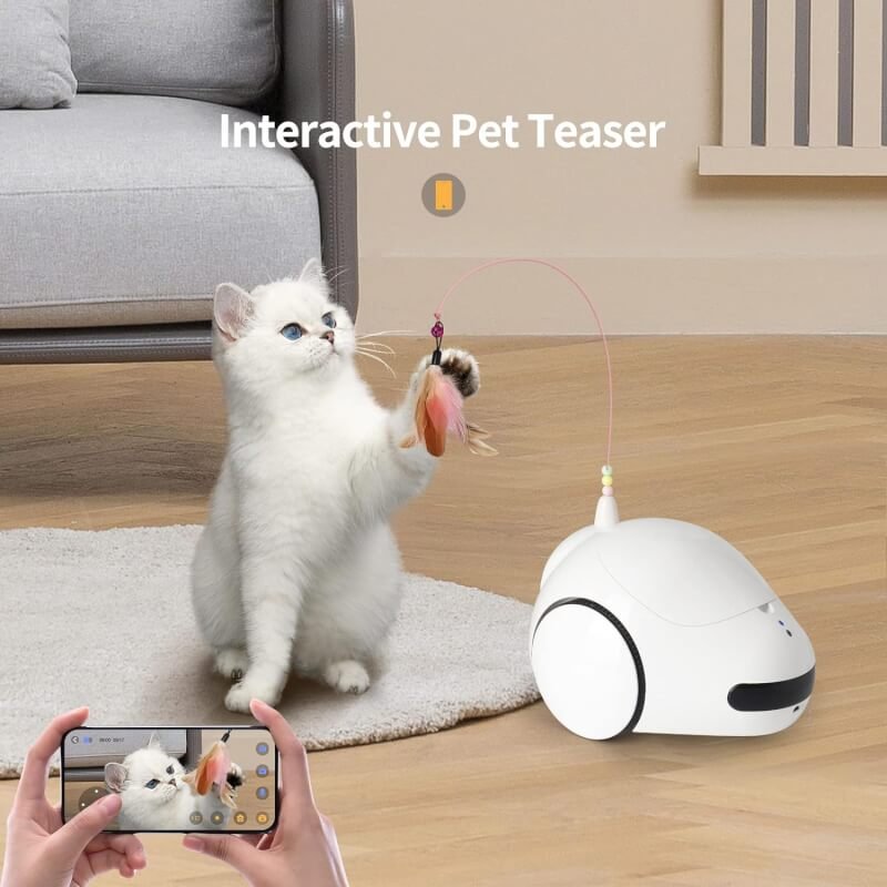 pumpkii Pet Camera for Dog and Cat, Self-Charging Smart Pet Treat Dispenser Robot, Automatic Cat Feeders, Moving Home Security Camera Night Vision