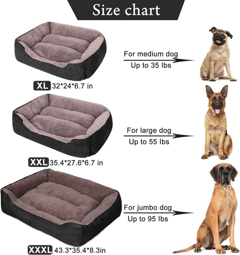 PUPPBUDD Dog Beds for Medium Dogs, Rectangle, Washable, Comfortable and Breathable Pet Sofa Warming Orthopedic For Dog