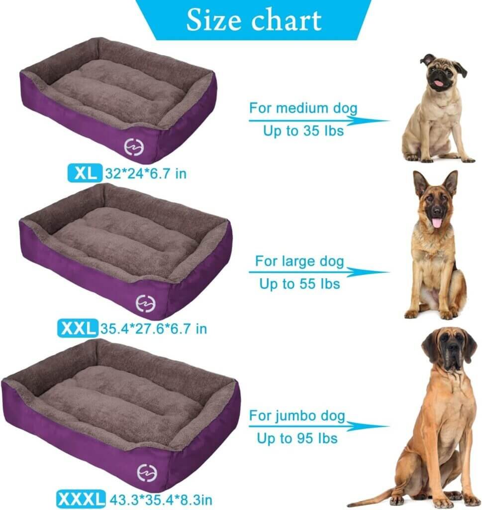 PUPPBUDD Dog Beds for Medium Dogs, Rectangle, Washable, Comfortable and Breathable Pet Sofa Warming Orthopedic For Dog