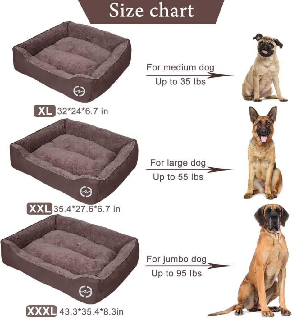 PUPPBUDD Dog Beds for Medium Dogs, Rectangle, Washable, Comfortable and Breathable Pet Sofa Warming Orthopedic For Dog