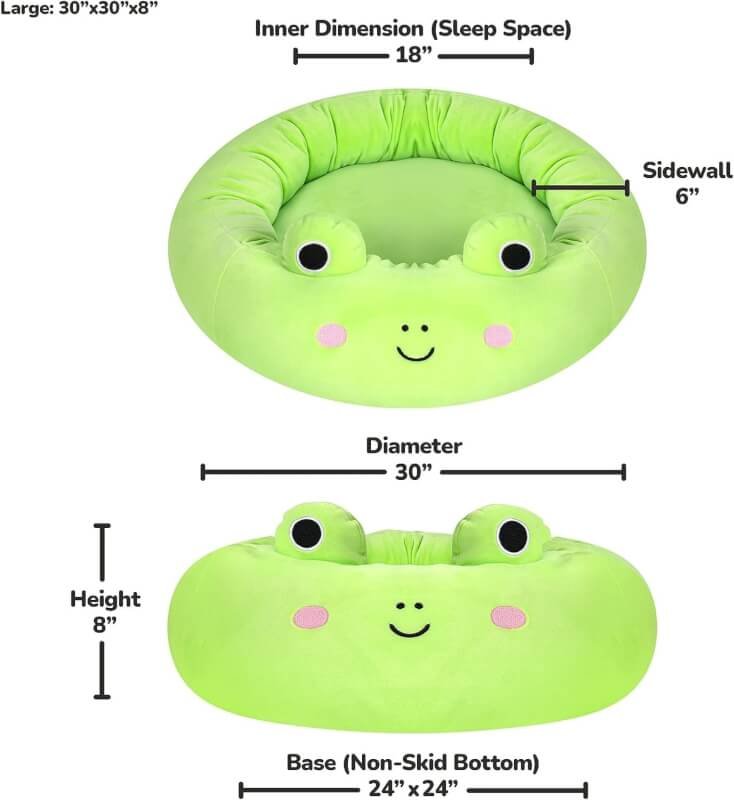 Squishmallows 20-Inch Wendy Frog Pet Bed - Small Ultrasoft Official Squishmallows Plush Pet Bed