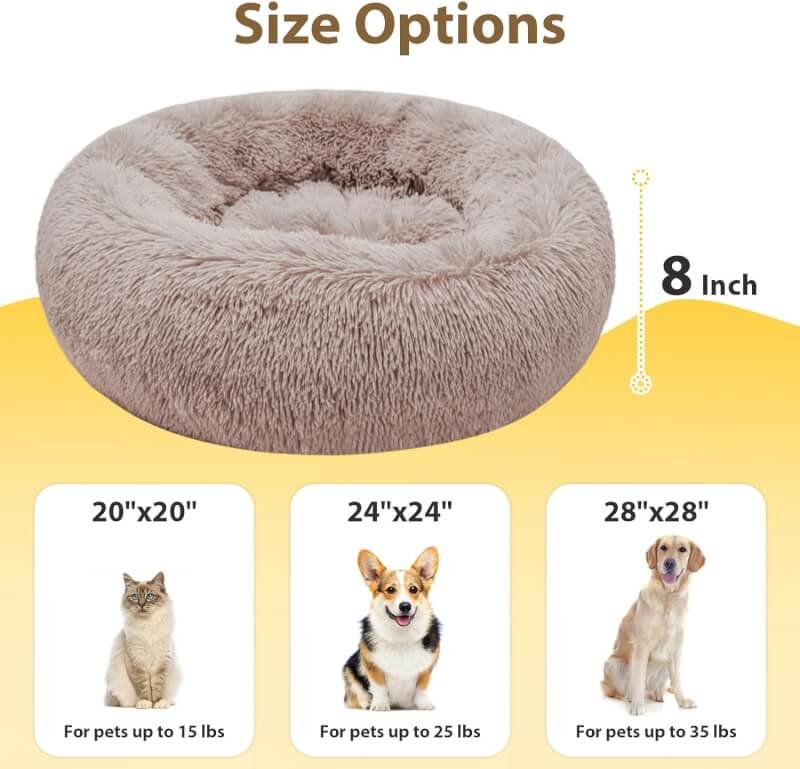 WAYIMPRESS Large Dog Crate Bed Crate Pad Mat for Medium Small DogsCats,Fulffy Faux Fur Kennel Pad Comfy Self Warming Non-Slip Dog Beds for Sleeping and Anti Anxiety (36x23 Inch, Grey)