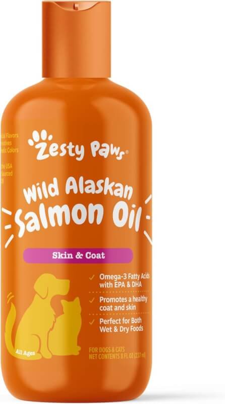 Wild Alaskan Salmon Oil for Dogs  Cats - Omega 3 Skin  Coat Support - Liquid Food Supplement for Pets - Natural EPA + DHA Fatty Acids for Joint Function, Immune  Heart Health 8 Fl Oz