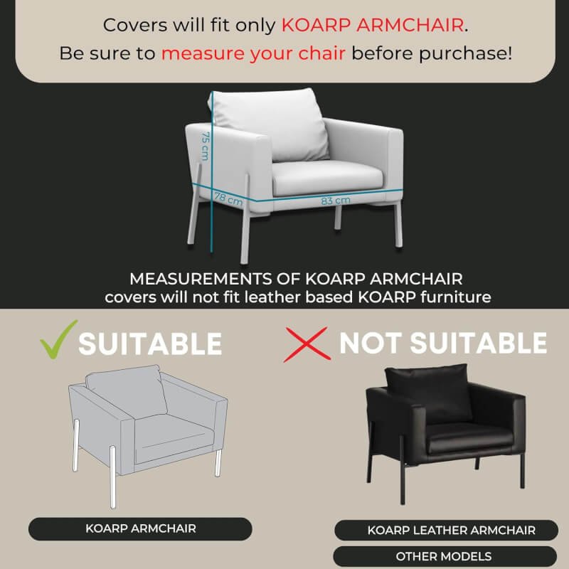 comfortly | Cover for Koarp Armchair, Replacement Slipcover, Heavy Duty 3 pcs Cover, Pets and Stain Proof Durable Nano-Tech Fabric, Easy to Clean  Replace (Cashmere Blends - Beige)