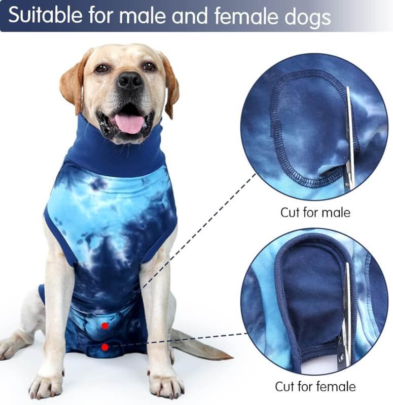 Dotoner Dog Recovery Suit Tie-Dye Pet Recovery Shirt Surgery Suit for Male Female Dogs Alternative E-CollarCone Protecting Abdominal Wounds Skin Disease Prevent Licking Wounds Dog Onesies