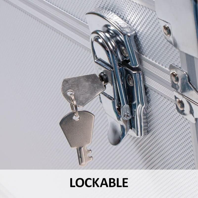 Dura-Tech Locking Aluminum Grooming Box | Essential Horse Care Storage | Durable Aluminum Build | Large Capacity | Lockable Security | Portable Design