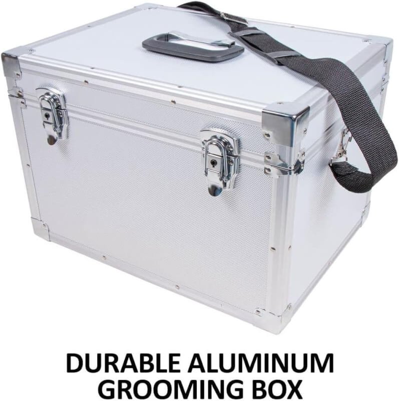 Dura-Tech Locking Aluminum Grooming Box | Essential Horse Care Storage | Durable Aluminum Build | Large Capacity | Lockable Security | Portable Design