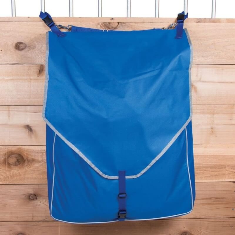 Dura-Tech Supreme Stall Front Bag | Color Royal |Extra Long Flap | Large Capacity | Rugged 600D Construction | Removable Plexiglass Bottom