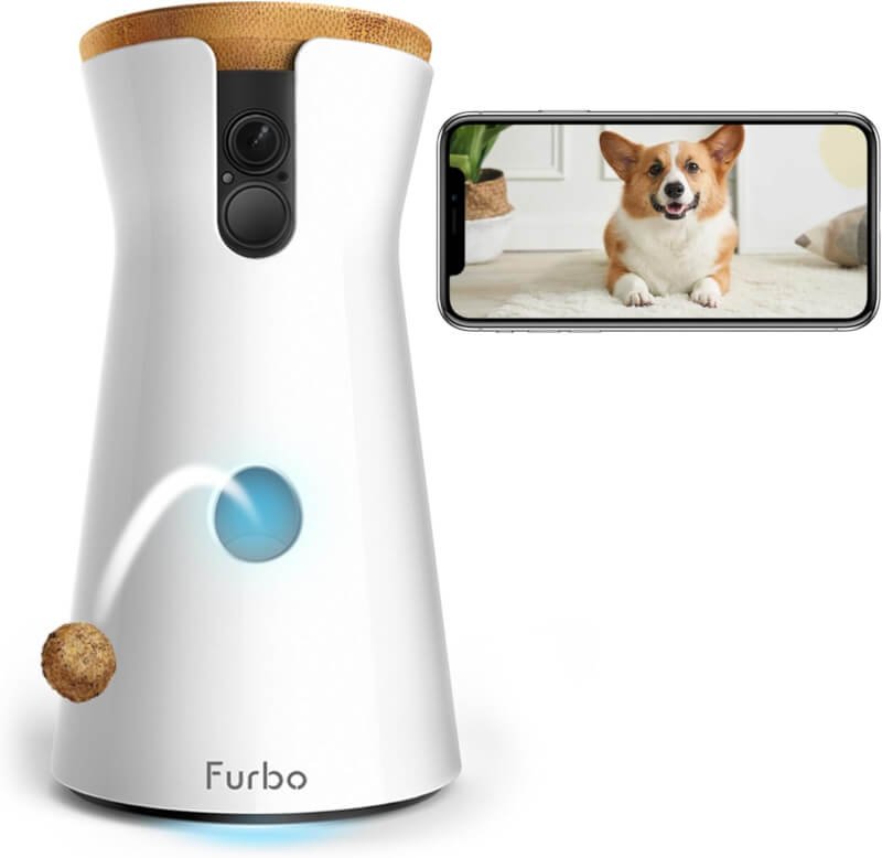 Furbo Dog Camera: Treat Tossing, Full HD Wifi Pet Camera and 2-Way Audio, Designed for Dogs, Compatible with Alexa (As Seen On Ellen)