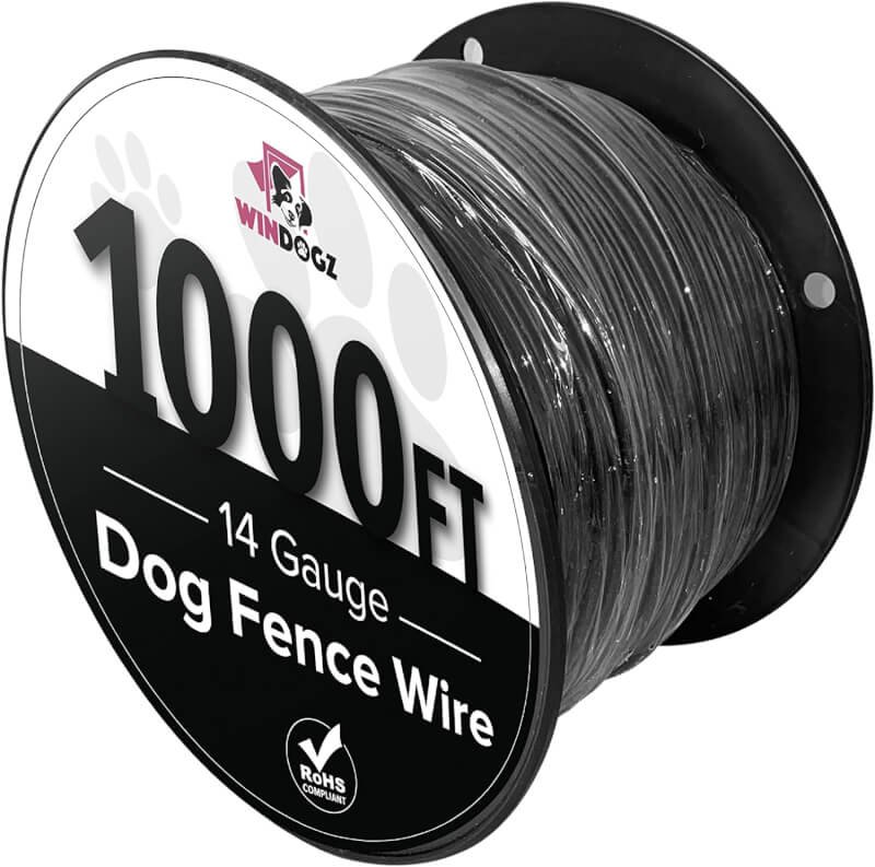 In Ground Pet Fence Wire for Electric Dog Fence System, 14 Gauge.025 Polyethylene Coated, Pro Grade Thick Boundary Wire, 1000 ft, Heavy Duty, Durable  Waterproof