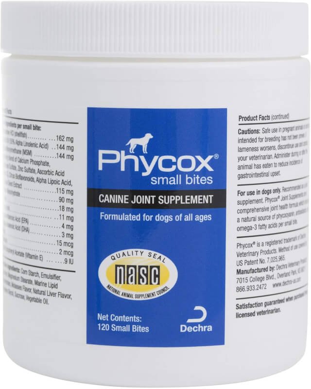 Phycox Joint Supplement Small Bites for Dogs, 120 Ct