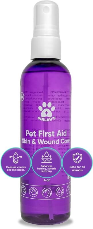 Shilahs Pet First Aid - Dog Hot Spot Treatment - Cat and Dog Wound Care Spray - Anti-Itch Spray for Pet - Cat Wound Care - Paw Cleaner Spray - Promote Quick Healing Skin Repair