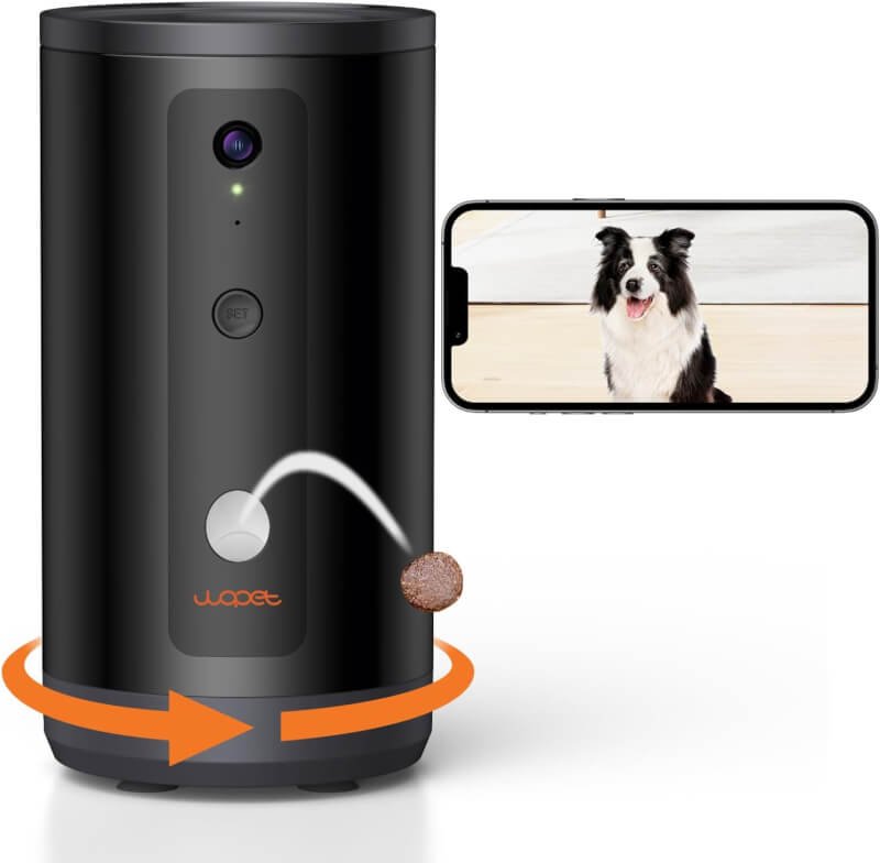 WOPET 300° Dog Camera with Treat Dispenser, [New 2023] 5G WiFi Pet Camera Treat Tossing for Cats and Dogs, 1080P HD with Night Vision, 2-Way Audio for Monitoring Your Pet on Phone app