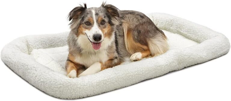 midwest homes for pets bolster dog bed 42l inch white fleece dog bed review